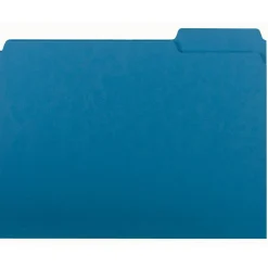 File Folders|Smead Interior File Folder, 3 Tab, Letter Size, Sky Blue, 100/BX (10287)