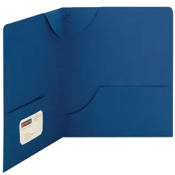 Pocket Folders|Smead Lockit 2-Pocket Presentation Folders, Dark Blue, 25/Box (87982)