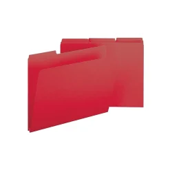 File Folders|Smead Pressboard File Folders, 1/3-Cut Tab, 1" Expansion, Letter Size, Bright Red, 25/Box (21538)