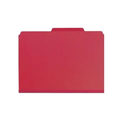 File Folders|Smead Pressboard File Folders, 1/3-Cut Tab, 1" Expansion, Letter Size, Bright Red, 25/Box (21538)
