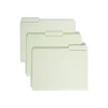 File Folders|Smead Pressboard File Folder, 1/3-Cut Tab, 2" Expansion, Letter Size, Gray/Green, 25/Box (13234)