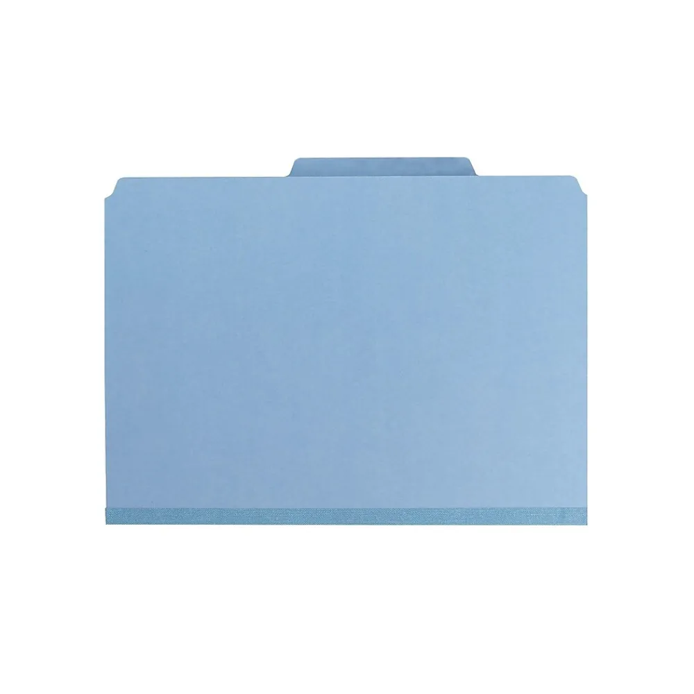 File Folders|Smead Pressboard File Folders, 1/3-Cut Tab, 1" Expansion, Letter-Size, Blue, 25/Box (21530)