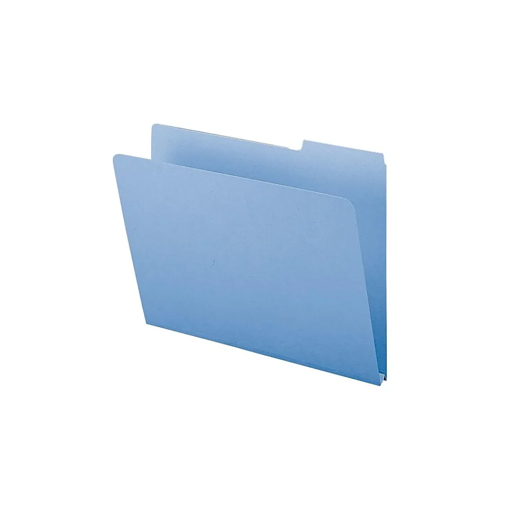 File Folders|Smead Pressboard File Folders, 1/3-Cut Tab, 1" Expansion, Letter-Size, Blue, 25/Box (21530)
