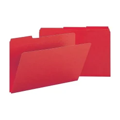 File Folders|Smead Pressboard File Folder, 1/3-Cut Tab, 1" Expansion, Legal Size, Bright Red, 25 per Box (22538)