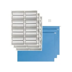 Hanging File Folders|Smead ProTab 10% Recycled Hanging File Folder, 3-Tab, Letter Size, Blue, 20/Box (64210)