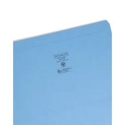 File Folders|Smead Reinforced File Folder, Straight Cut, Legal Size, Blue, 100/Box (17010)
