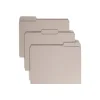 File Folders|Smead Reinforced File Folder, 3 Tab, Letter Size, Gray, 100/Box (12334)