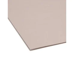 File Folders|Smead Reinforced File Folder, 3 Tab, Letter Size, Gray, 100/Box (12334)