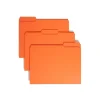 File Folders|Smead Reinforced File Folder, 3 Tab, Letter Size, Orange, 100/Bx (12534)