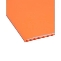 File Folders|Smead Reinforced File Folder, 3 Tab, Letter Size, Orange, 100/Bx (12534)