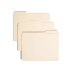 File Folders|Smead Reinforced 3-Tab File Folders, Letter Size, Manila, 100/Box (10434)