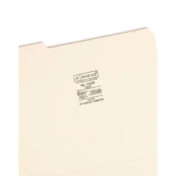 File Folders|Smead Reinforced 3-Tab File Folders, Letter Size, Manila, 100/Box (10434)