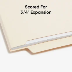 File Folders|Smead Shelf-Master Recycled End Tab File Folder, Straight Cut, Letter Size, Manila, 100/Box (24111)