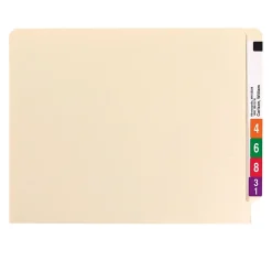 File Folders|Smead Shelf-Master Recycled End Tab File Folder, Straight Cut, Letter Size, Manila, 100/Box (24111)
