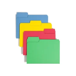 File Folders|Smead SuperTab Heavy Duty File Folders, 1/3 Cut, Letter Size, Multicolor, 50/Bx (10410)