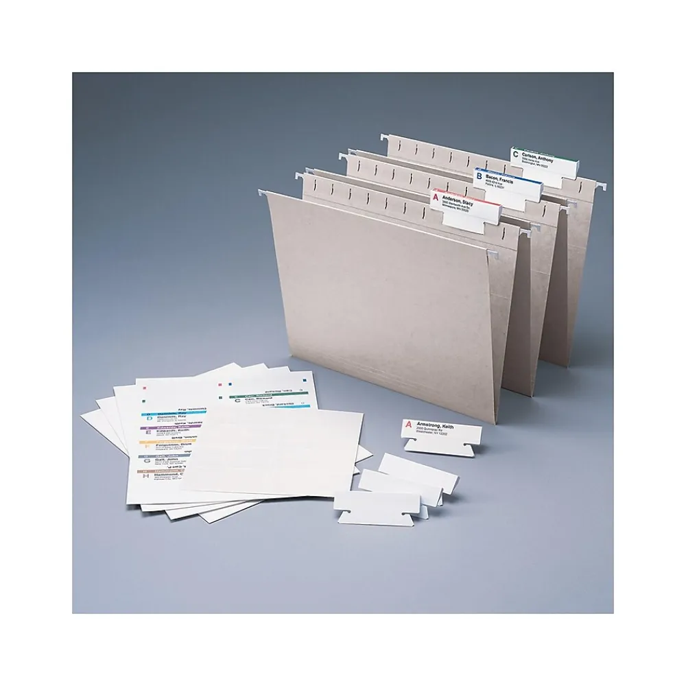 Hanging File Folders|Smead Viewables Premium 3D Hanging Folder Tabs & Labels, White, Bulk Pack (64910)