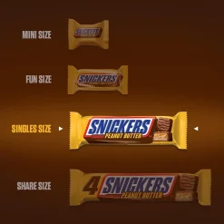 Snickers Peanut Butter Squared Chocolate Candy Bars, 1.78 oz, Pack of 18 (MMM39412)