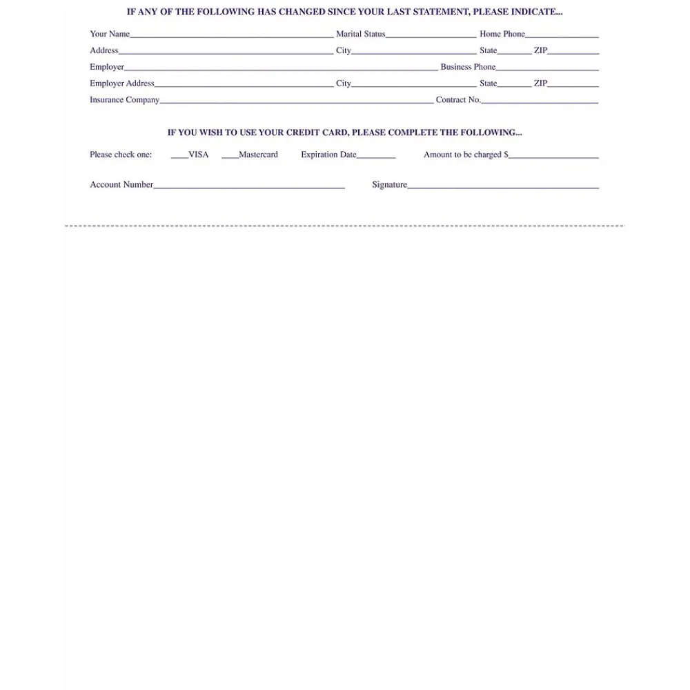 Business Forms*Medical Arts Press Solid Color Laser Statements, Style C, with Credit Card Information, Purple
