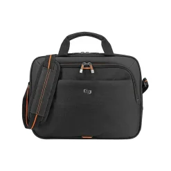 ACE Laptop Briefcase, Black/Orange Polyester (UBN106-4)<Solo Best