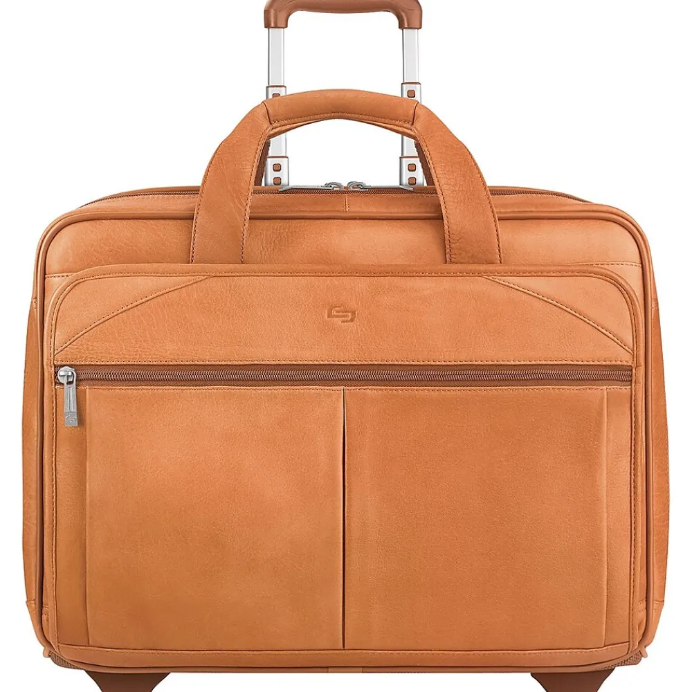 Laptop Bags|Solo New York 15.6" Leather Rolling Laptop Bag, Tan (D5291)