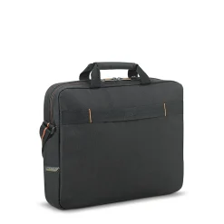 Ace Slim 15.6" Laptop Briefcase, Black/Orange Polyester (UBN101-4)<Solo New York Clearance