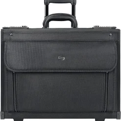 Classic Laptop Rolling Briefcase, Black Polyester (B78-4)<Solo New York