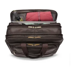 Classic Leather Briefcase, Laptop Compatible, Espresso (D941-3)<Solo New York Clearance