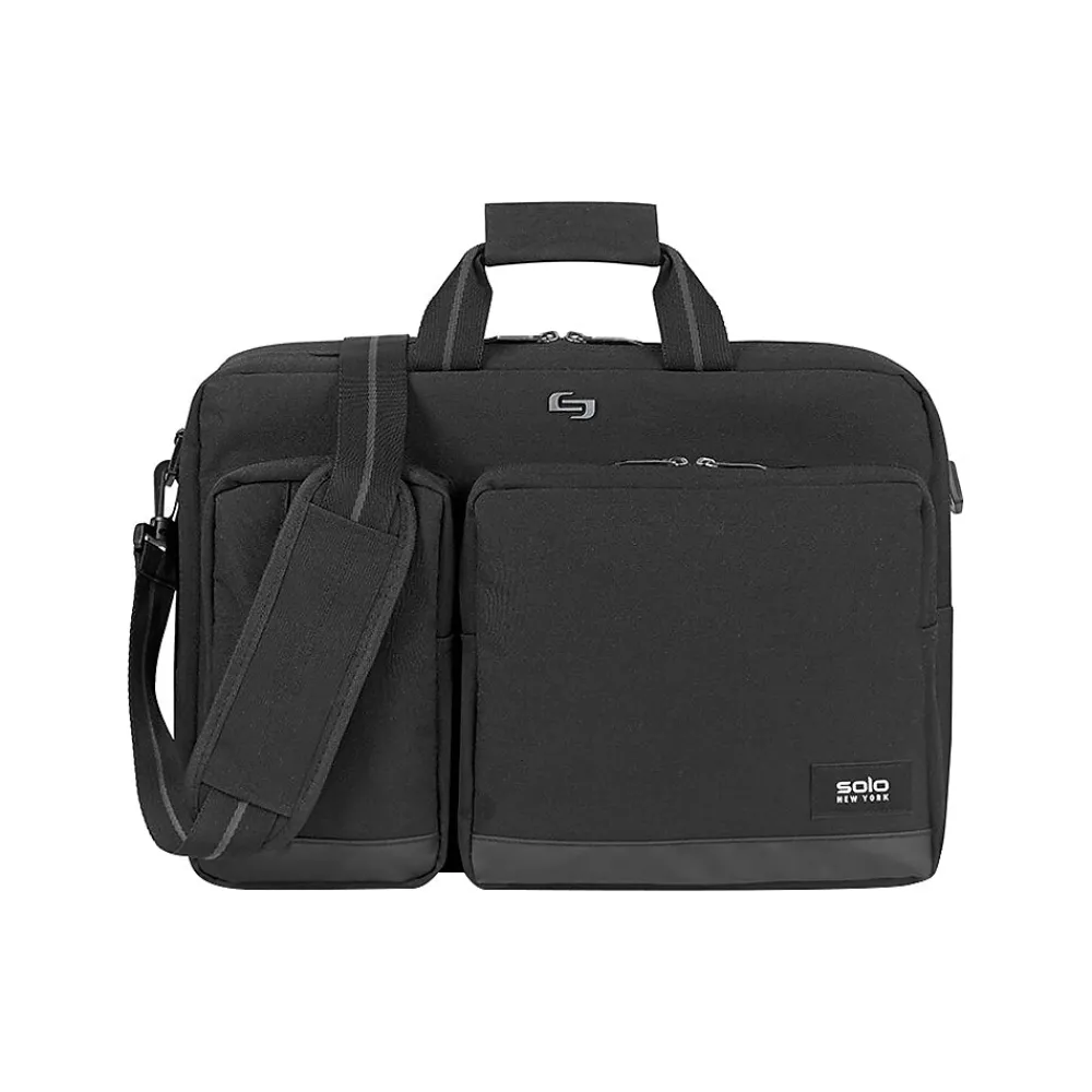 Duane Hybrid Polyester Briefcase, Laptop Compatible, Black (UBN310-4)<Solo New York Outlet