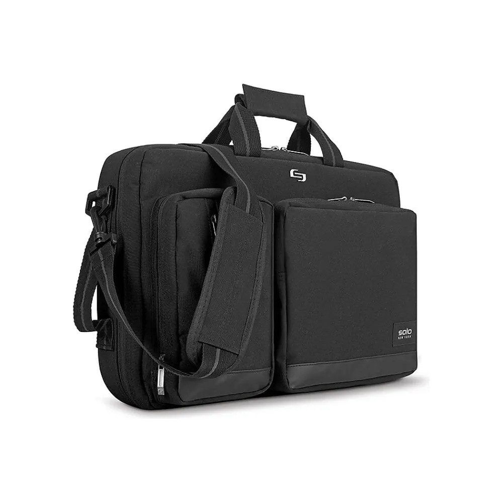 Duane Hybrid Polyester Briefcase, Laptop Compatible, Black (UBN310-4)<Solo New York Outlet