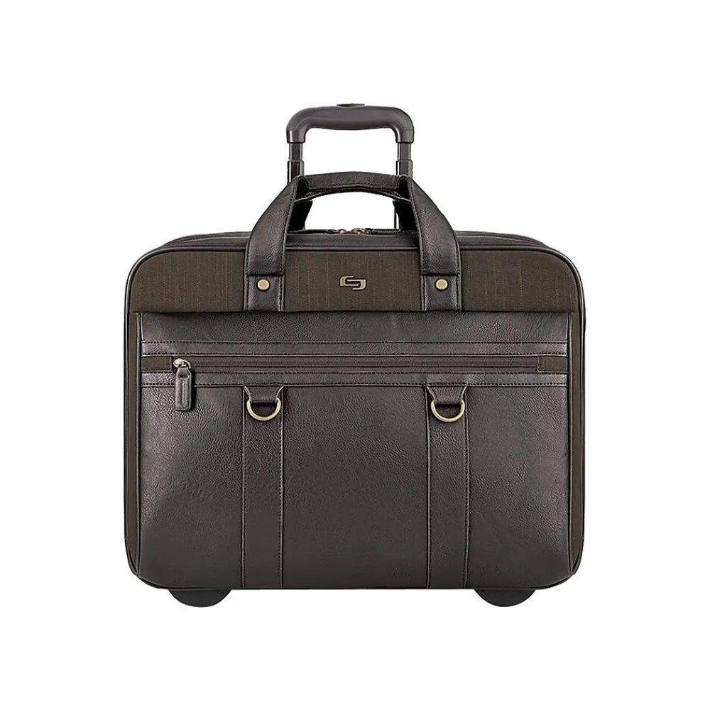 Laptop Bags|Solo New York Macdougal 17.3" Vinyl Rolling Laptop Bag, Olive (EXE935-3)
