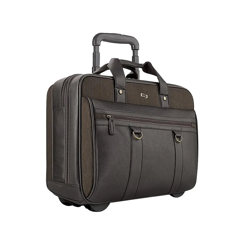 Laptop Bags|Solo New York Macdougal 17.3" Vinyl Rolling Laptop Bag, Olive (EXE935-3)