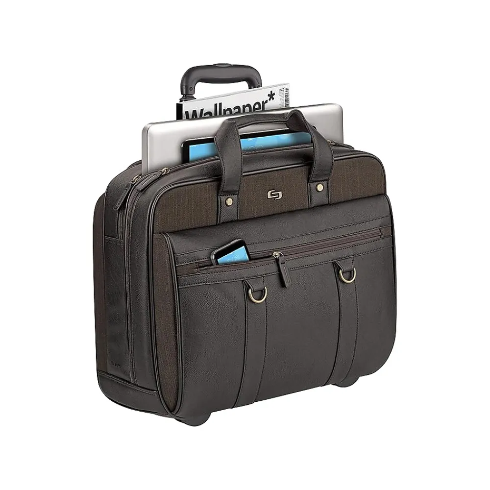 Laptop Bags|Solo New York Macdougal 17.3" Vinyl Rolling Laptop Bag, Olive (EXE935-3)