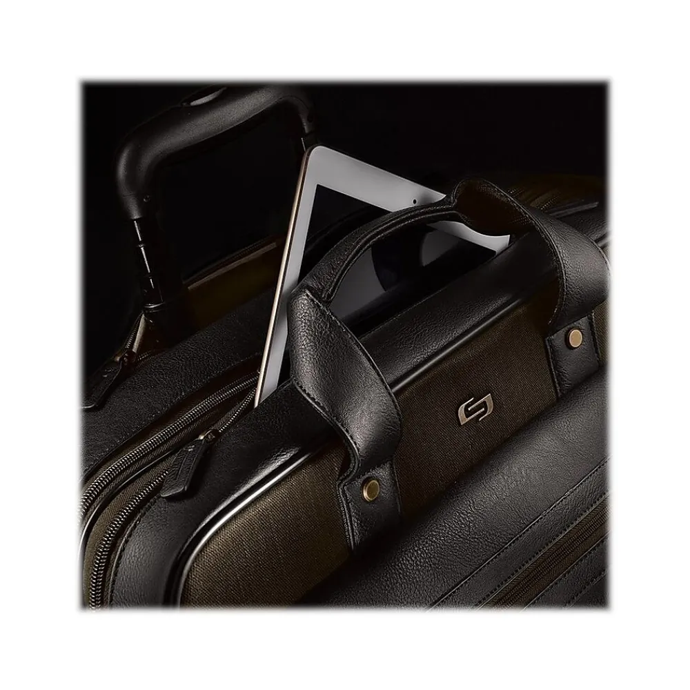 Laptop Bags|Solo New York Macdougal 17.3" Vinyl Rolling Laptop Bag, Olive (EXE935-3)
