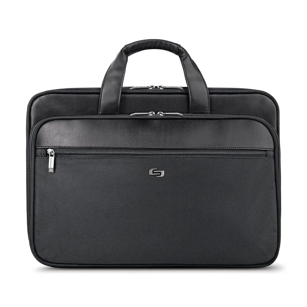Midtown Collection Paramount Laptop Briefcase, Black Polyester (SGB300-4)<Solo New York