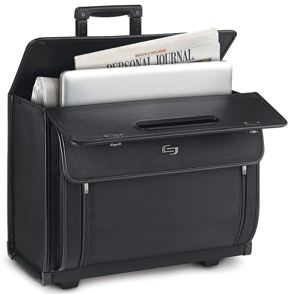 Midtown Collection Paramount Laptop Briefcase, Black Polyester (SGB300-4)<Solo New York
