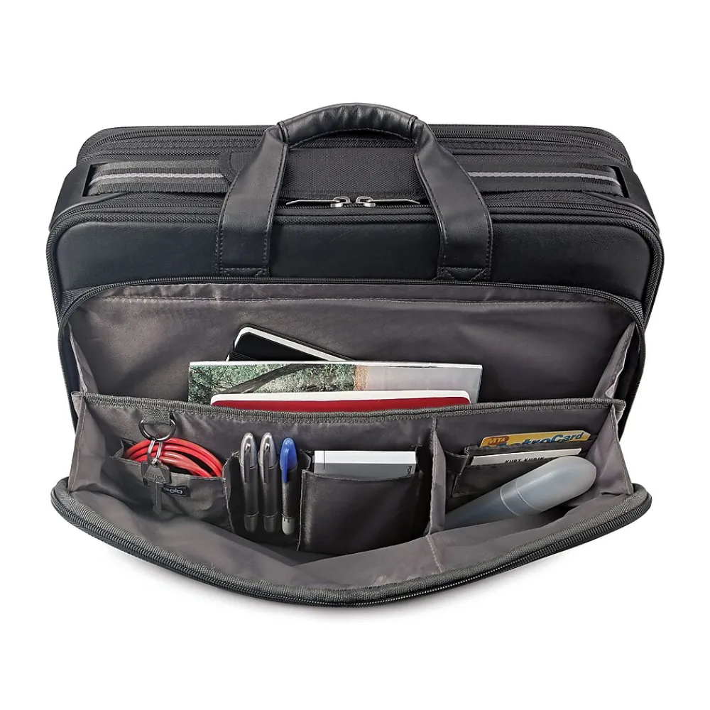 Midtown Collection Paramount Laptop Briefcase, Black Polyester (SGB300-4)<Solo New York