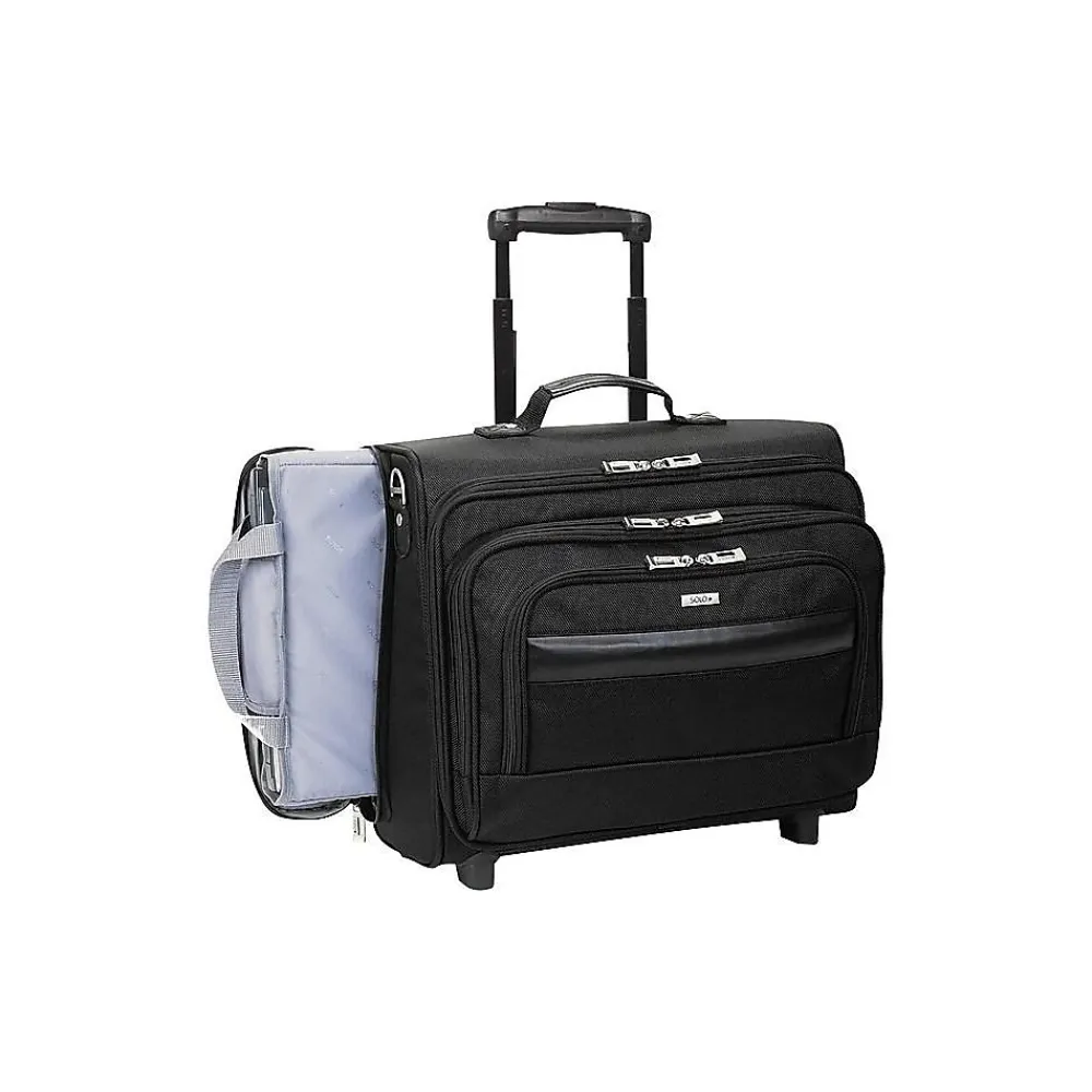 Midtown Collection Columbus Laptop Rolling Briefcase, Black Polyester (B64-4)<Solo New York Discount