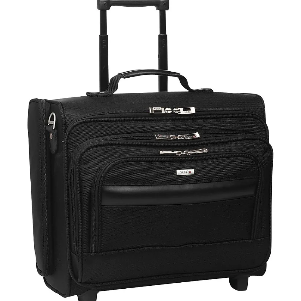 Midtown Collection Columbus Laptop Rolling Briefcase, Black Polyester (B64-4)<Solo New York Discount