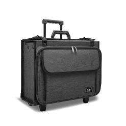 Morgan Polyester Briefcase, Laptop Compatible, Rolling, TSA Checkpoint Friendly, Gray (B151-4/10)<Solo New York Outlet