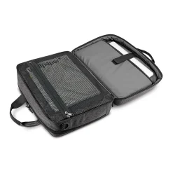 Voyage Polyester Briefcase, Laptop Compatible, TSA Checkpoint Friendly, Gray/Black (NOM301-10)<Solo New York Outlet