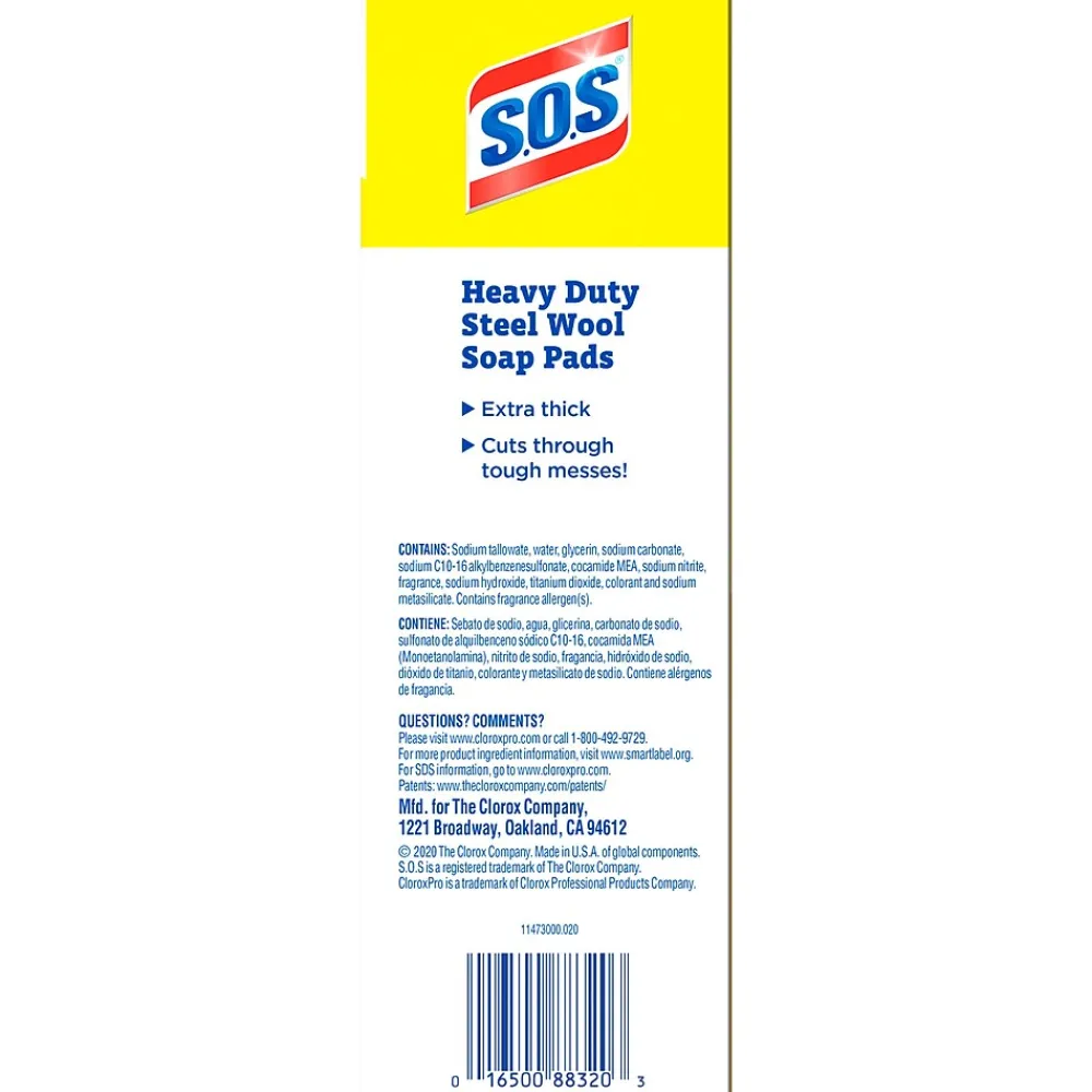 CloroxPro Steel Wool Soap Pads, 15/Box (88320)<S.O.S New