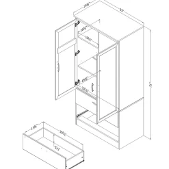 Storage Cabinets*South Shore Acapella Wardrobe Armoire, Pure Black (5370038)