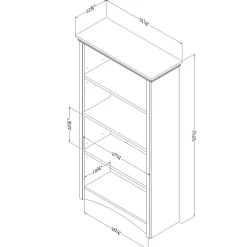 Bookcases*South Shore Gascony Standard 4-Shelf Bookcase, Pure White (7360767)