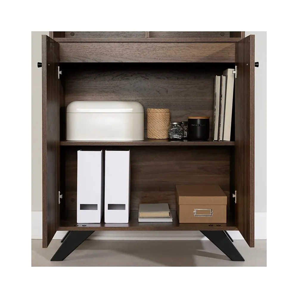 Bookcases*South Shore Helsy 65.25" 6-Shelf Bookcase with Adjustable Shelf, Natural Walnut Laminated Particleboard (13868)