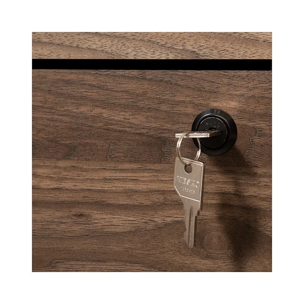 File Cabinets*South Shore Helsy 2-Drawer Lateral File Cabinet, Letter/Legal Size, Lockable, 30.25"H x 29"W x 18.5"D, Natural Walnut (13313)