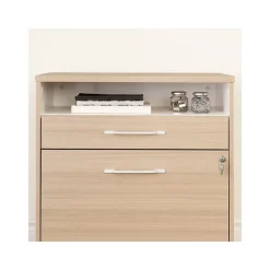 File Cabinets*South Shore Helsy 2-Drawer Lateral File Cabinet, Letter/Legal Size, Lockable, 30.25"H x 29"W x 18.5"D, Soft Elm/White (13304)