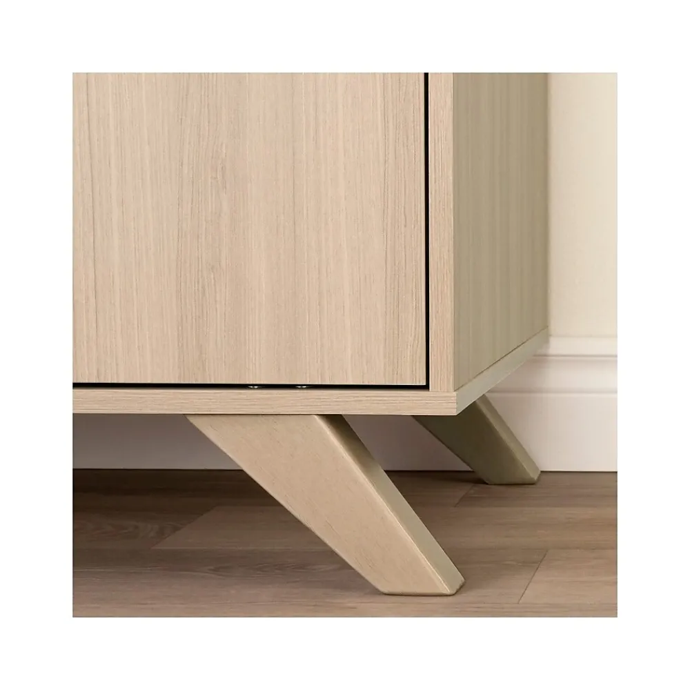 File Cabinets*South Shore Helsy 2-Drawer Lateral File Cabinet, Letter/Legal Size, Lockable, 30.25"H x 29"W x 18.5"D, Soft Elm/White (13304)