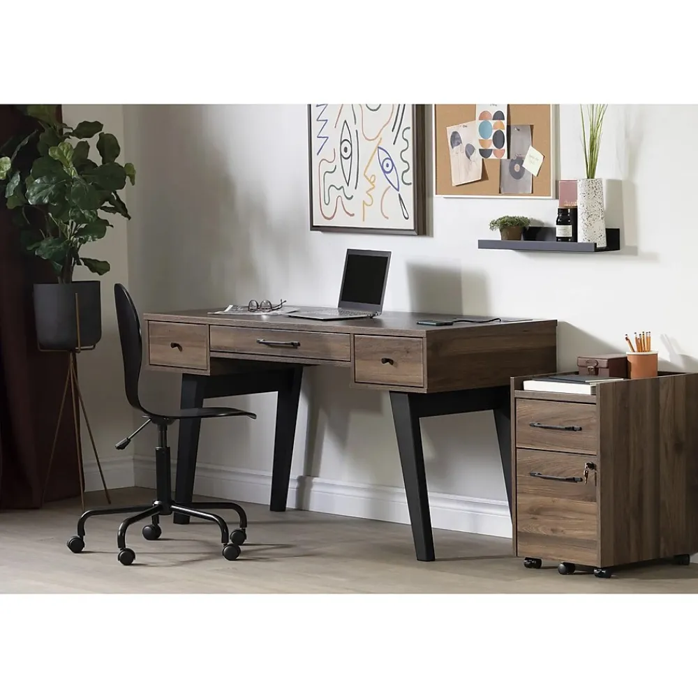 Computer Desks*South Shore Helsy 60"W Computer Desk, Natural Walnut (13306)