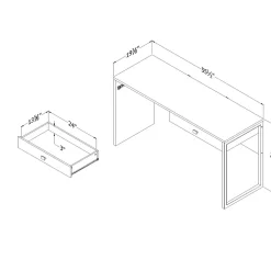 Computer Desks*South Shore Interface Desk with 2 Drawers, White (10536)
