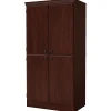 Storage Cabinets*South Shore Morgan 62.5" Particle Board Storage Cabinet with 3 Shelves, Royal Cherry (7246971)